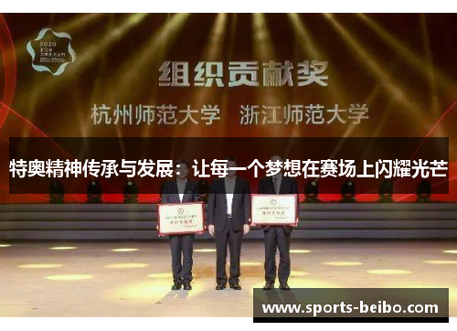 特奥精神传承与发展：让每一个梦想在赛场上闪耀光芒